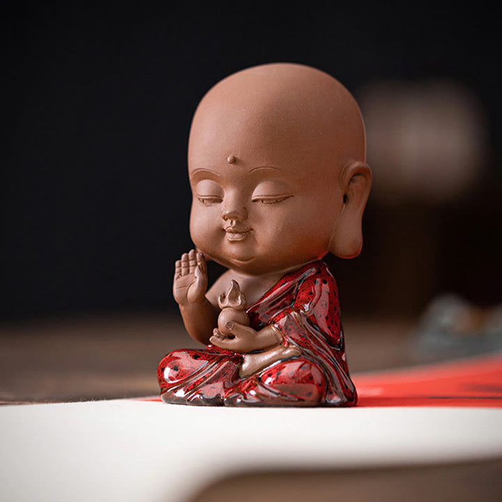 Buddha Stones Mini Gautama Buddha Shakyamuni Kwan Yin Avalokitesvara Ksitigarbha Serenity Schreibtischdekoration aus Keramik - image 18