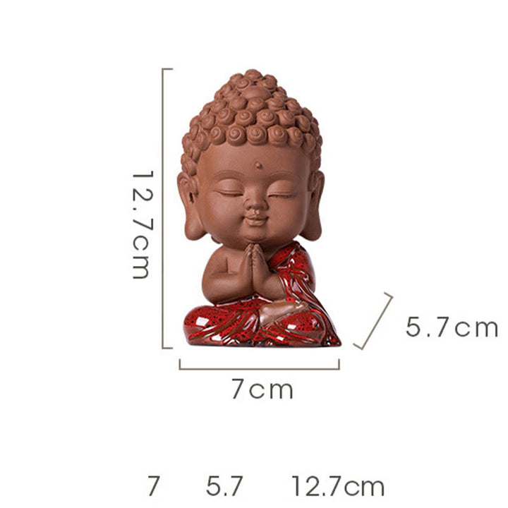 Buddha Stones Mini Gautama Buddha Shakyamuni Kwan Yin Avalokitesvara Ksitigarbha Serenity Schreibtischdekoration aus Keramik