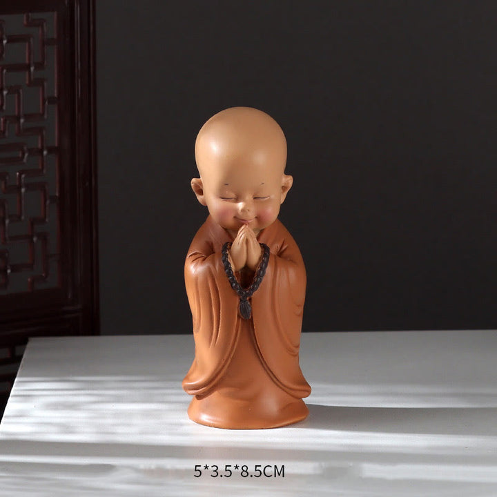Buddha-Steine, klein, Mini, Meditation, betender Mönch, Gelassenheit, Kunstharz, Heimdekoration - Betender Mönch mit gesenktem Kopf, 5,5 x 3,5 x 8,5 cm - image 18
