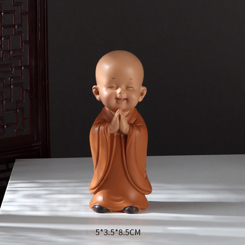 Buddha-Steine, klein, Mini, Meditation, betender Mönch, Gelassenheit, Kunstharz, Heimdekoration - Stehender Mönch 5,5 x 3,5 x 8,5 cm - image 13