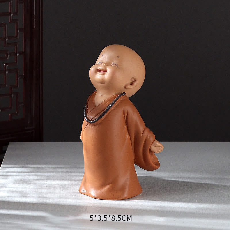 Buddha-Steine, klein, Mini, Meditation, betender Mönch, Gelassenheit, Kunstharz, Heimdekoration - Lachender Mönch 5,5 x 3,5 x 8,5 cm - image 22