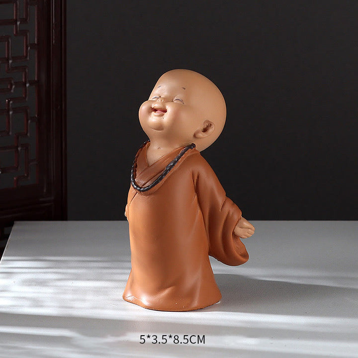 Buddha-Steine, klein, Mini, Meditation, betender Mönch, Gelassenheit, Kunstharz, Heimdekoration - Lachender Mönch 5,5 x 3,5 x 8,5 cm - image 22