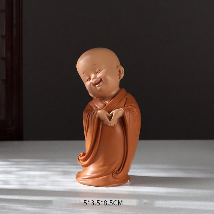 Buddha-Steine, klein, Mini, Meditation, betender Mönch, Gelassenheit, Kunstharz, Heimdekoration - Herzmönch-Bastelarbeit 5,5 x 3,5 x 8,5 cm - image 17