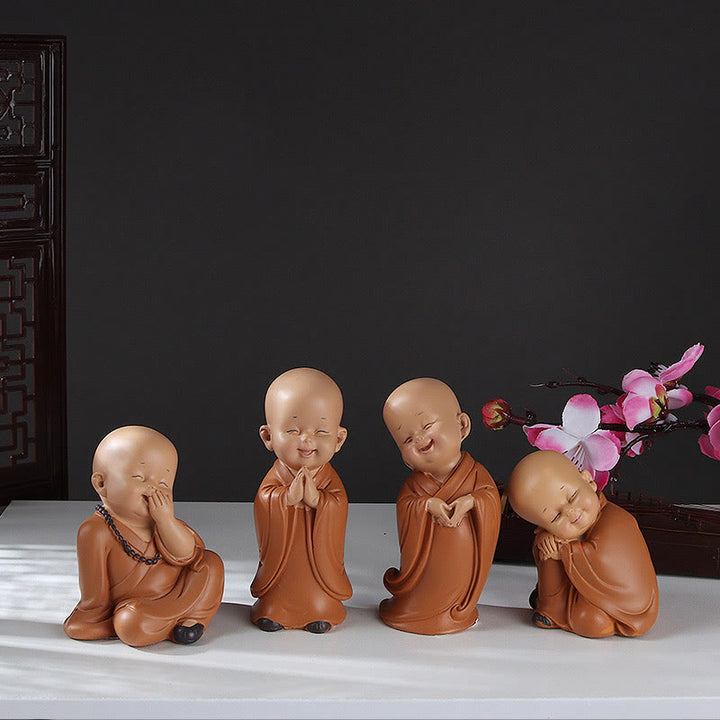 Buddha-Steine, klein, Mini, Meditation, betender Mönch, Gelassenheit, Kunstharz, Heimdekoration - image 1