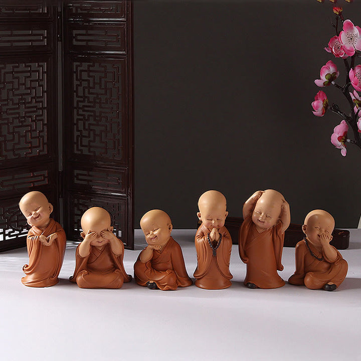 Buddha-Steine, klein, Mini, Meditation, betender Mönch, Gelassenheit, Kunstharz, Heimdekoration - image 24