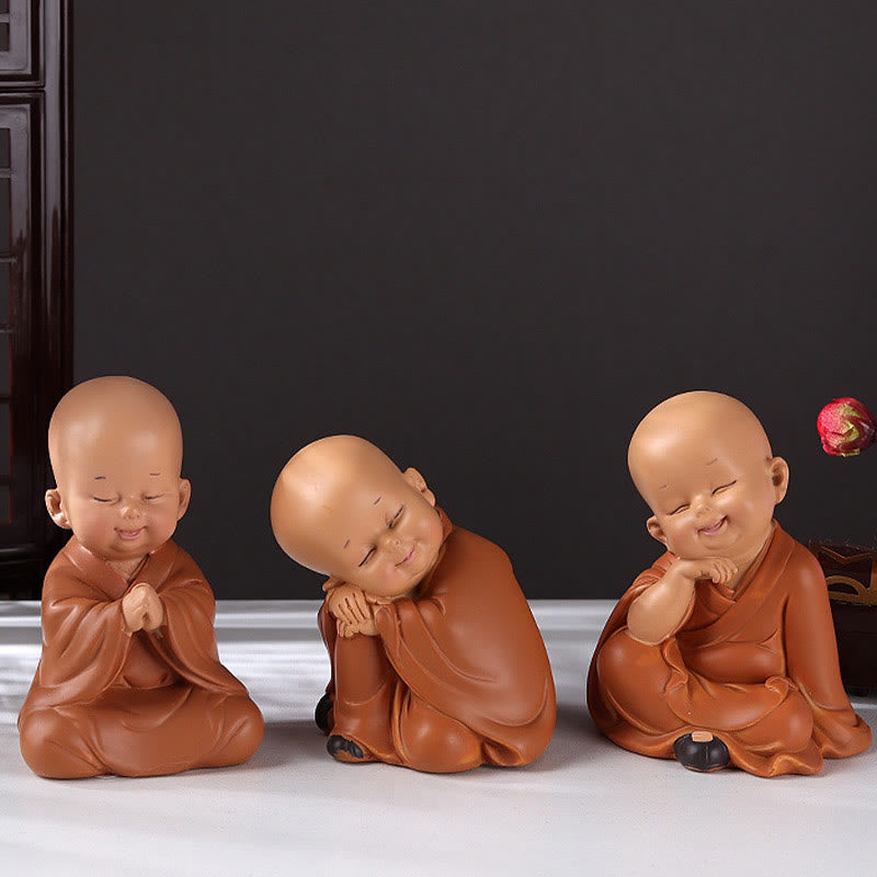 Buddha-Steine, klein, Mini, Meditation, betender Mönch, Gelassenheit, Kunstharz, Heimdekoration - image 3