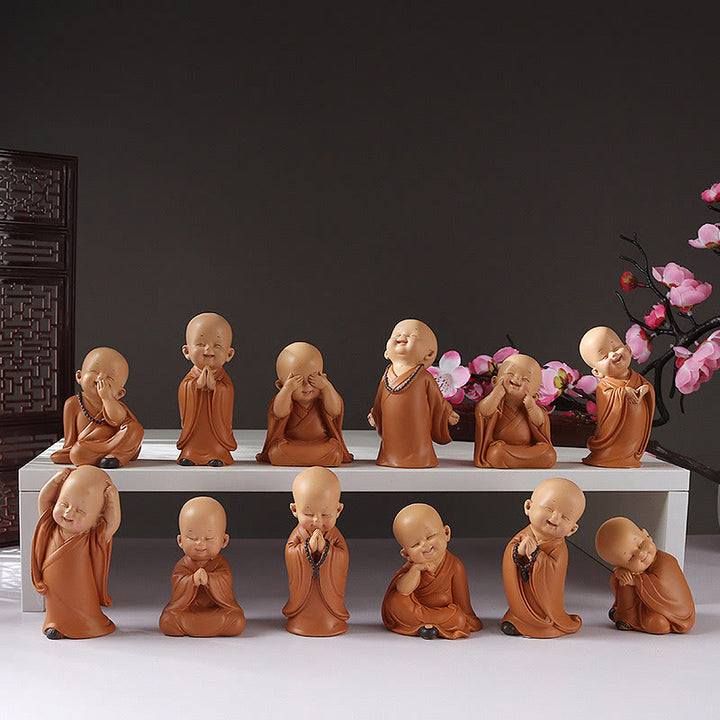 Buddha-Steine, klein, Mini, Meditation, betender Mönch, Gelassenheit, Kunstharz, Heimdekoration - image 0
