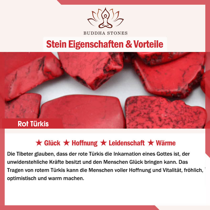 Buddha Stones Tibetische Mala Rot Türkis Glückskette Armband - image 5