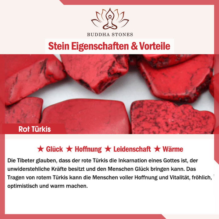 Buddha Stones Tibetische Mala Rot Türkis Glückskette Armband - image 5