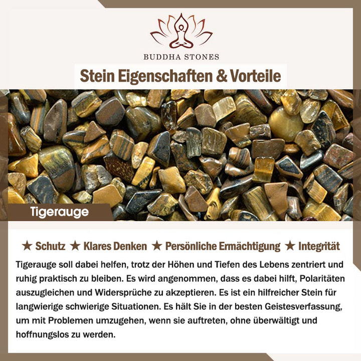 Buddha Stones Tigerauge und Hämatit Glücks- und Heilungsarmband - image 7