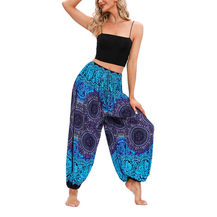 Buddha Stones Lässige, lockere Haremshose mit Kompassmuster für Damen, Yogahose - image 8