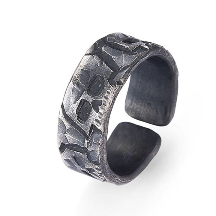 Buddha Stones 999 Sterling Silber Skelett Muster Handgemachter Segensring - image 2