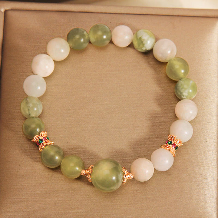 Buddha Stones Jade-Armband in Traubengrün