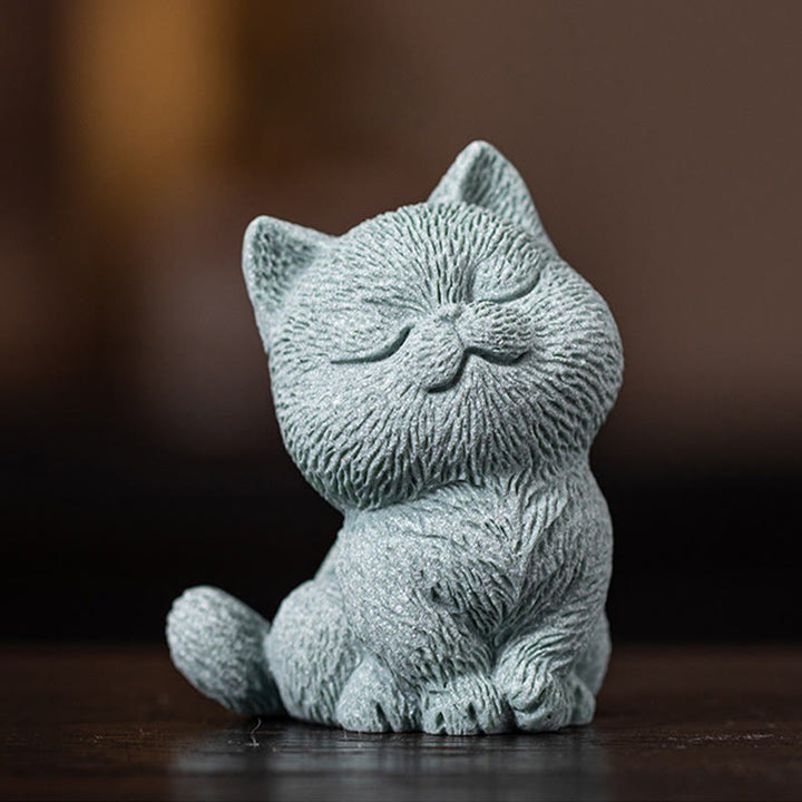 Buddha-Steine, kleine Katze, für Zuhause, Tee-Haustier, Figur, Schreibtisch-Dekoration