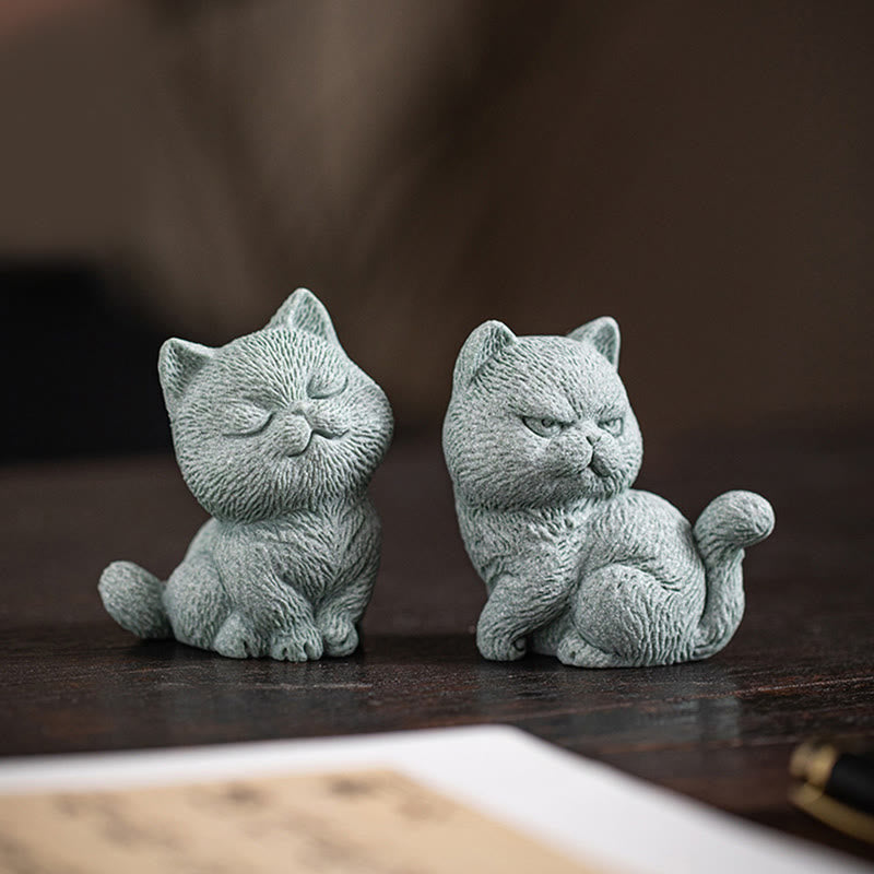 Buddha-Steine, kleine Katze, für Zuhause, Tee-Haustier, Figur, Schreibtisch-Dekoration