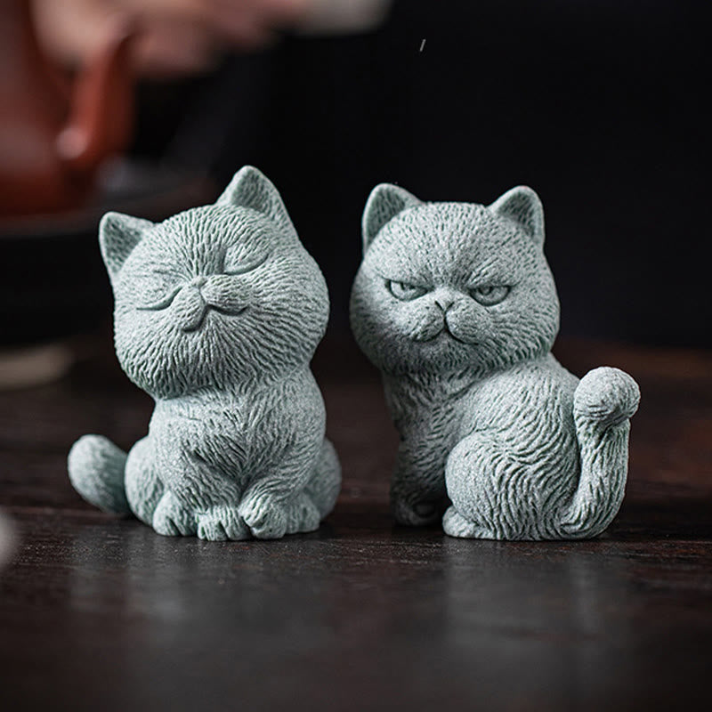 Buddha-Steine, kleine Katze, für Zuhause, Tee-Haustier, Figur, Schreibtisch-Dekoration