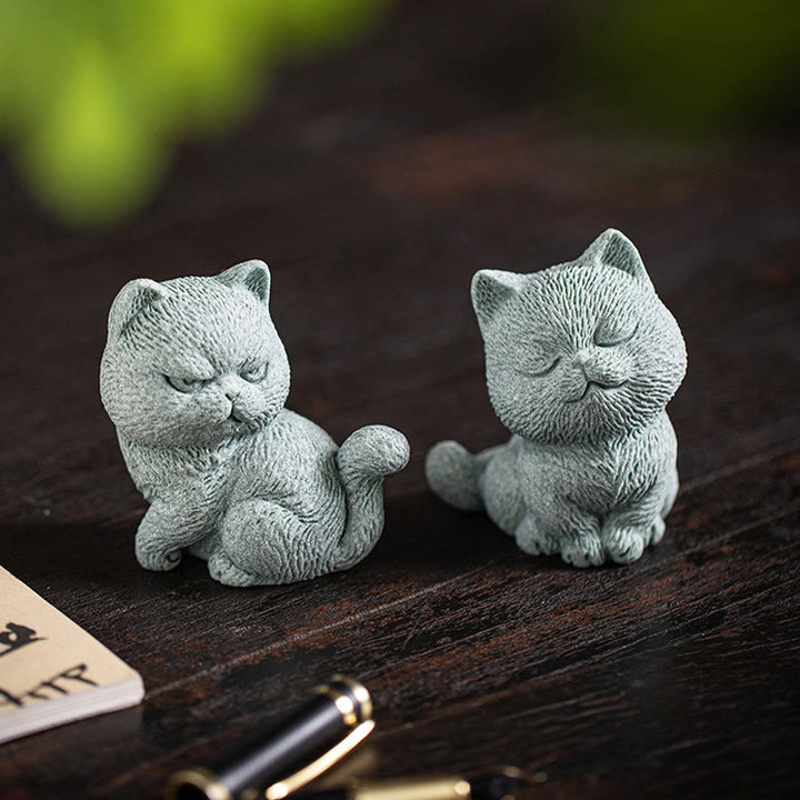 Buddha-Steine, kleine Katze, für Zuhause, Tee-Haustier, Figur, Schreibtisch-Dekoration