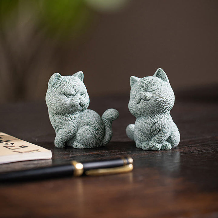 Buddha-Steine, kleine Katze, für Zuhause, Tee-Haustier, Figur, Schreibtisch-Dekoration