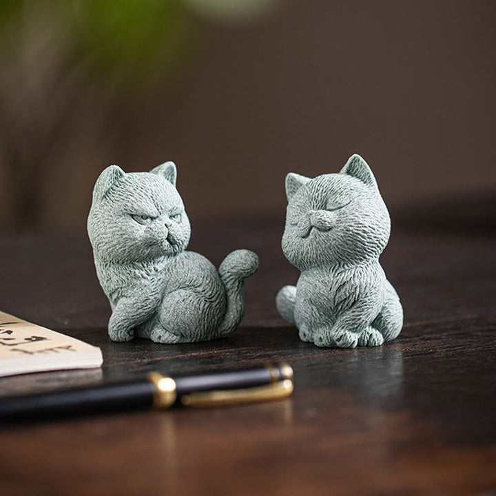 Buddha-Steine, kleine Katze, für Zuhause, Tee-Haustier, Figur, Schreibtisch-Dekoration