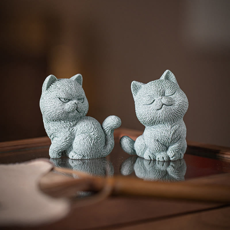 Buddha-Steine, kleine Katze, für Zuhause, Tee-Haustier, Figur, Schreibtisch-Dekoration