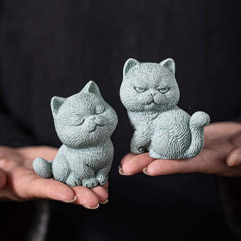 Buddha-Steine, kleine Katze, für Zuhause, Tee-Haustier, Figur, Schreibtisch-Dekoration