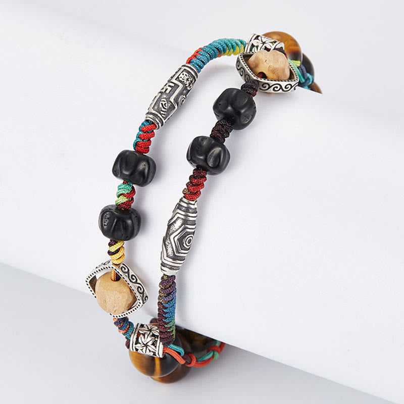 Buddha Stones 925 Sterling Silber Tigerauge Bodhi Samen Handgemachtes Mut Armband - image 9