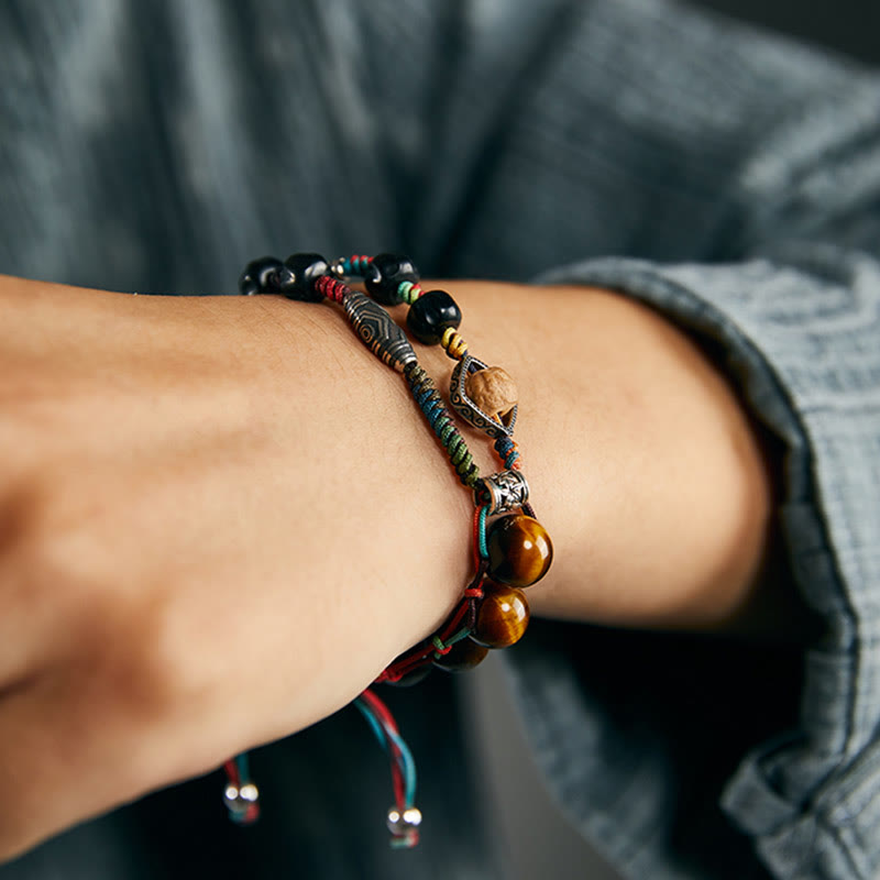 Buddha Stones 925 Sterling Silber Tigerauge Bodhi Samen Handgemachtes Mut Armband - image 8