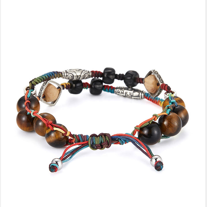 Buddha Stones 925 Sterling Silber Tigerauge Bodhi Samen Handgemachtes Mut Armband - image 3