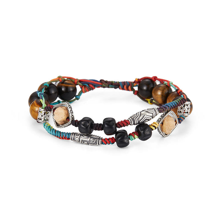 Buddha Stones 925 Sterling Silber Tigerauge Bodhi Samen Handgemachtes Mut Armband - image 10