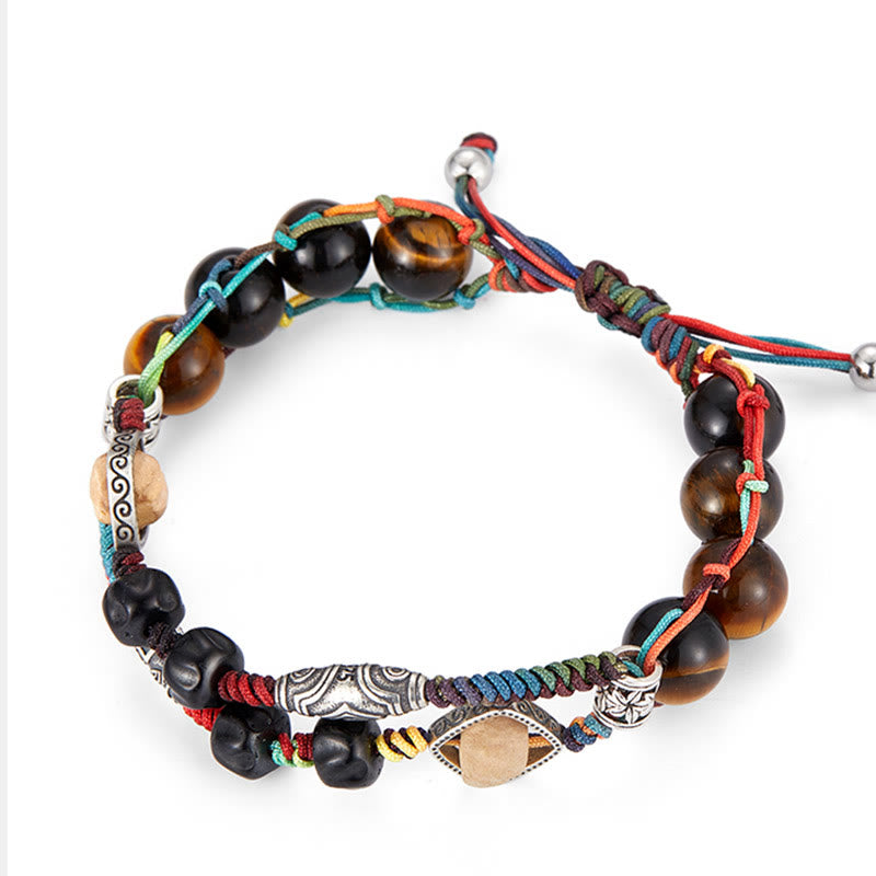 Buddha Stones 925 Sterling Silber Tigerauge Bodhi Samen Handgemachtes Mut Armband - image 2