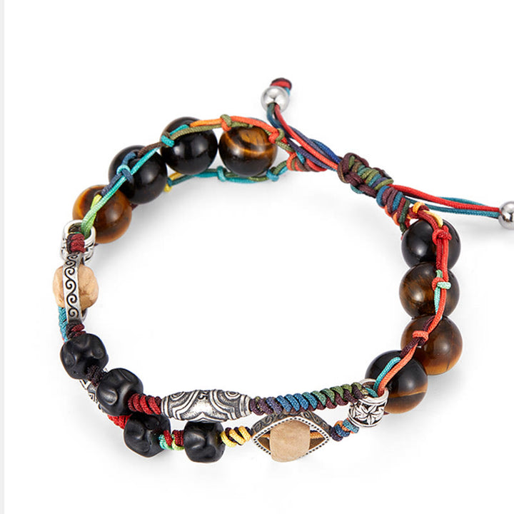 Buddha Stones 925 Sterling Silber Tigerauge Bodhi Samen Handgemachtes Mut Armband - image 2