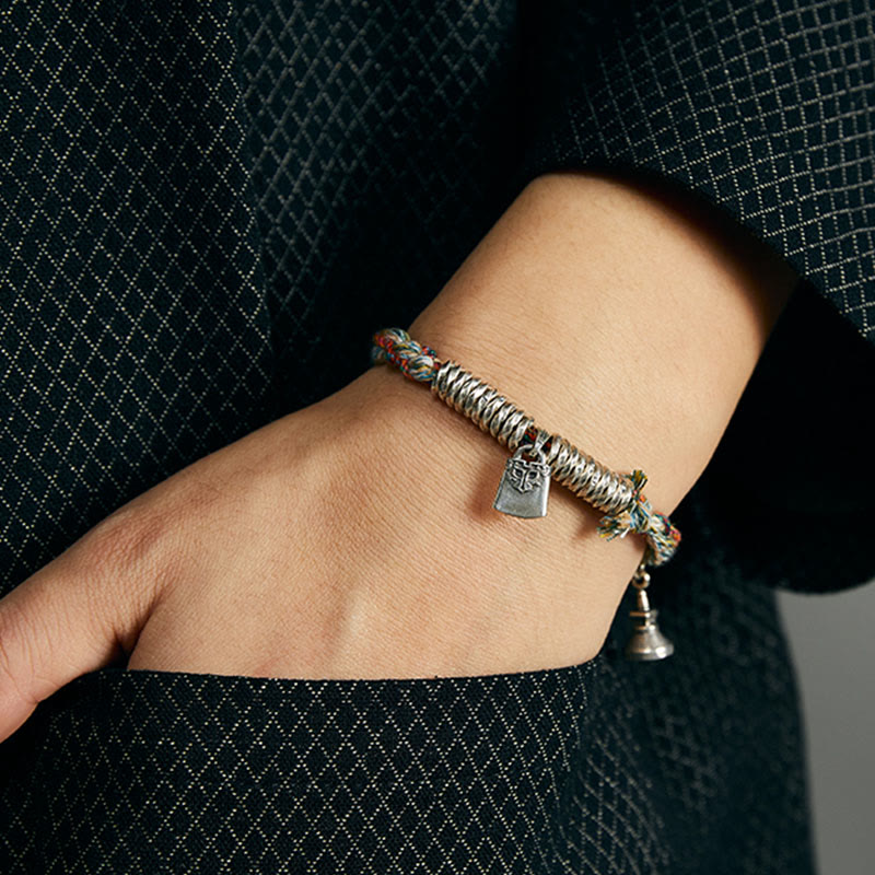 Buddha Stones 925 Sterling Silber handgefertigtes Schutzarmband mit mehreren Strängen - image 7