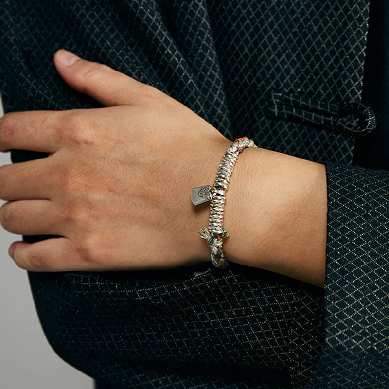 Buddha Stones 925 Sterling Silber handgefertigtes Schutzarmband mit mehreren Strängen - image 8