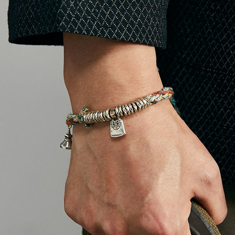 Buddha Stones 925 Sterling Silber handgefertigtes Schutzarmband mit mehreren Strängen - image 4