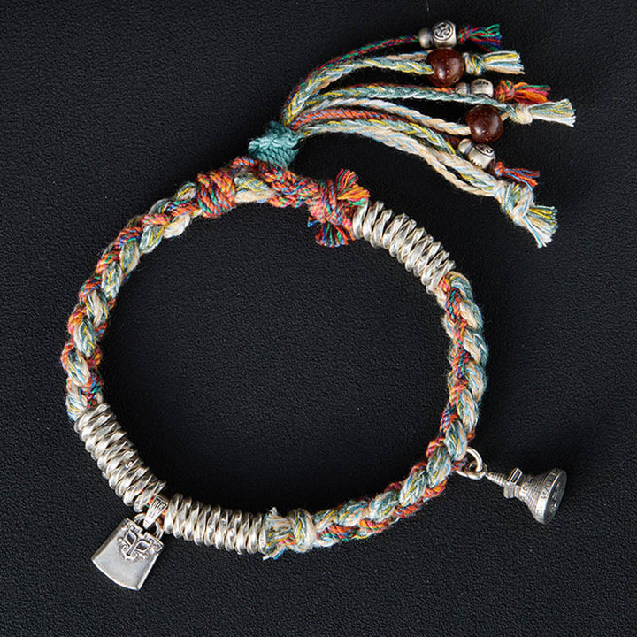 Buddha Stones 925 Sterling Silber handgefertigtes Schutzarmband mit mehreren Strängen - image 1