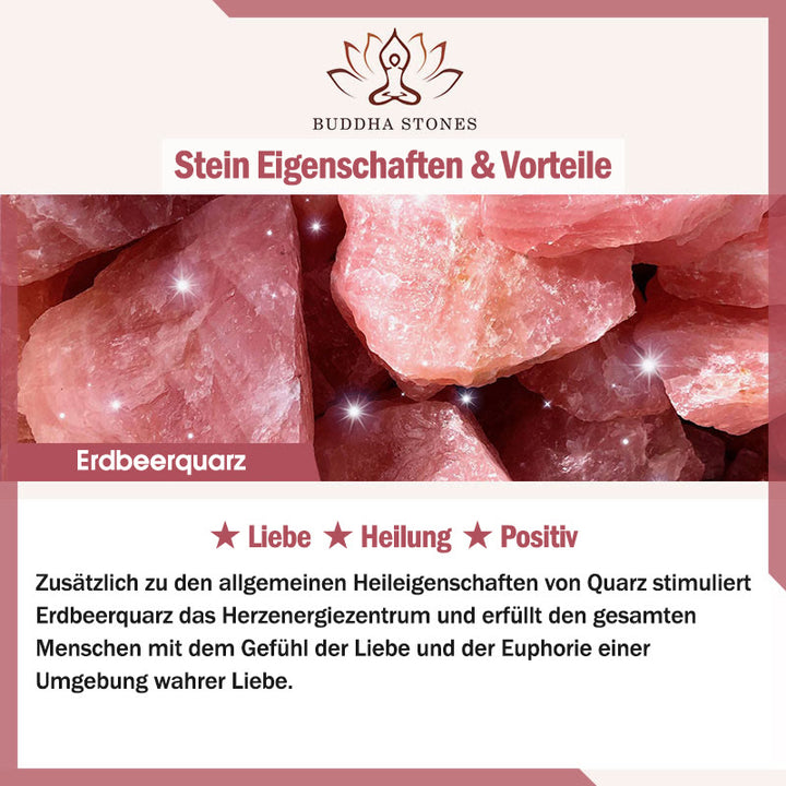 Buddha Stones Sonnenstein Erdbeerquarz Kristall Positives Armband