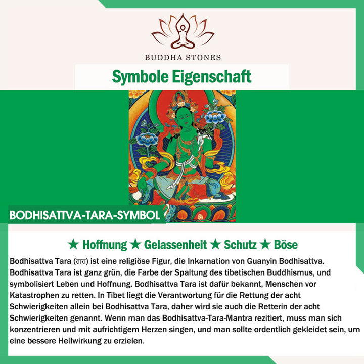 108 Mala-Perlen, natürlicher grüner Achat, Bodhisattva, grüne Tara-Manifestation, Charm-Armband - image 6