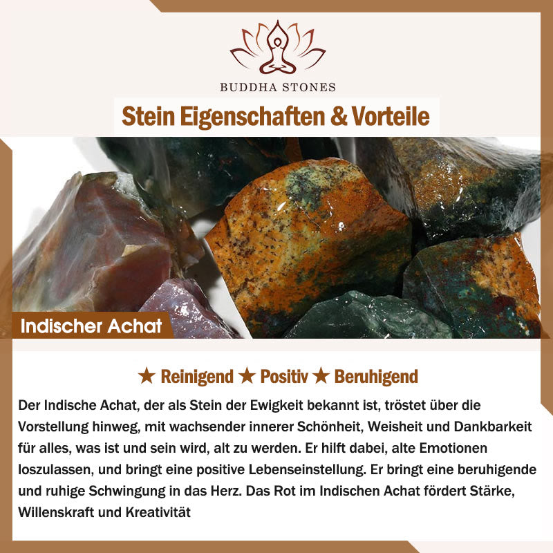 Buddha Stones, 108 Mala-Perlen, indischer Achat, Lotus, OM, Buddha, Baum des Lebens, positives, ruhiges Armband - image 11