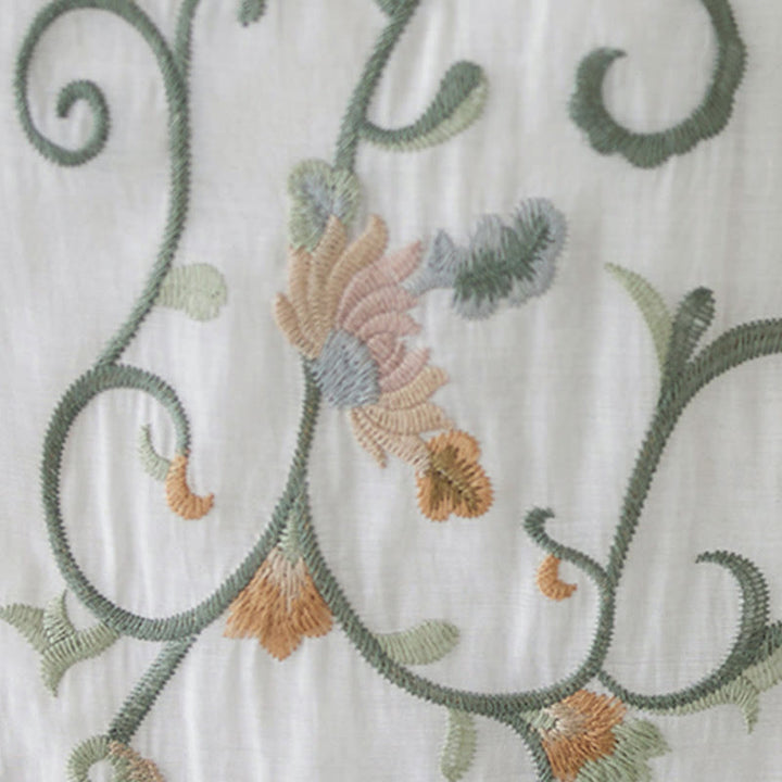 Buddha Stones 2-teiliges Set mit Blumenstickerei, kurzärmligem T-Shirt und Hose mit weitem Bein - image 18