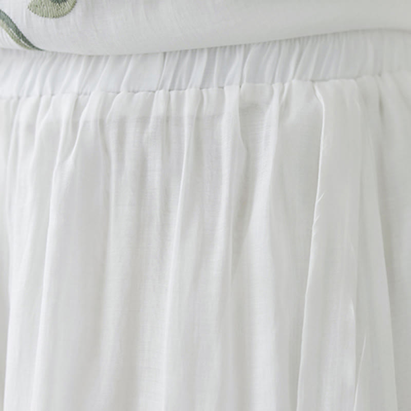 Buddha Stones 2-teiliges Set mit Blumenstickerei, kurzärmligem T-Shirt und Hose mit weitem Bein - image 25