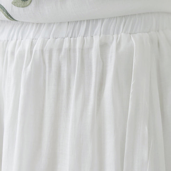 Buddha Stones 2-teiliges Set mit Blumenstickerei, kurzärmligem T-Shirt und Hose mit weitem Bein - image 25