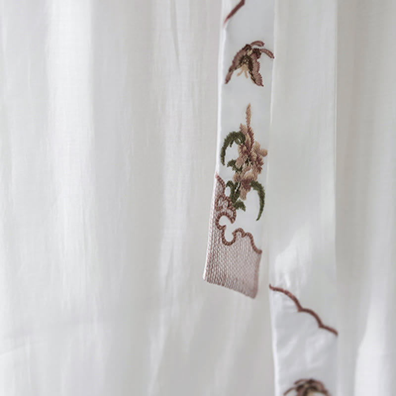 Buddha Stones 2-teiliges Set mit Blumenstickerei, kurzärmligem T-Shirt und Hose mit weitem Bein - image 26