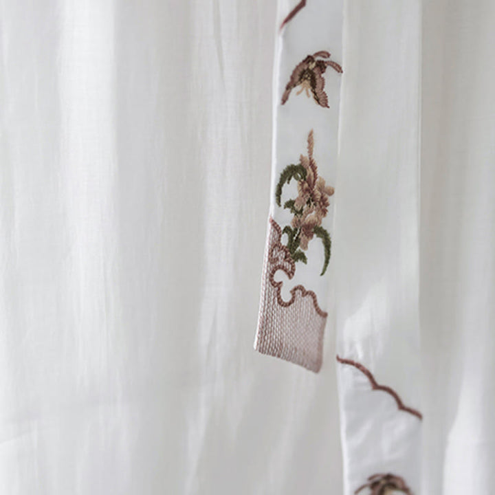 Buddha Stones 2-teiliges Set mit Blumenstickerei, kurzärmligem T-Shirt und Hose mit weitem Bein - image 26