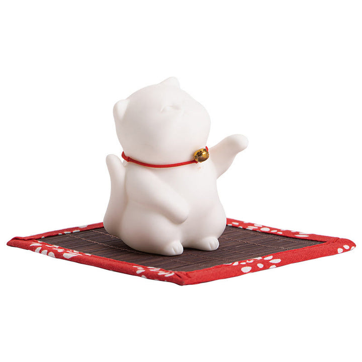 Buddha-Steine, Mini-Räucherstäbchenhalter mit süßer Katze aus Keramik, heilende Wirkung, Schreibtisch-Dekoration - image 4