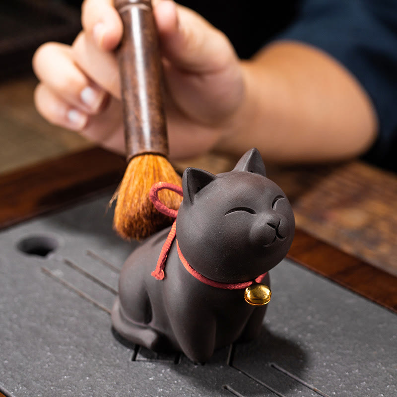 Buddha Steine Mini Schöne Katze Tee Haustier Lila Ton Figur Schreibtisch Dekoration