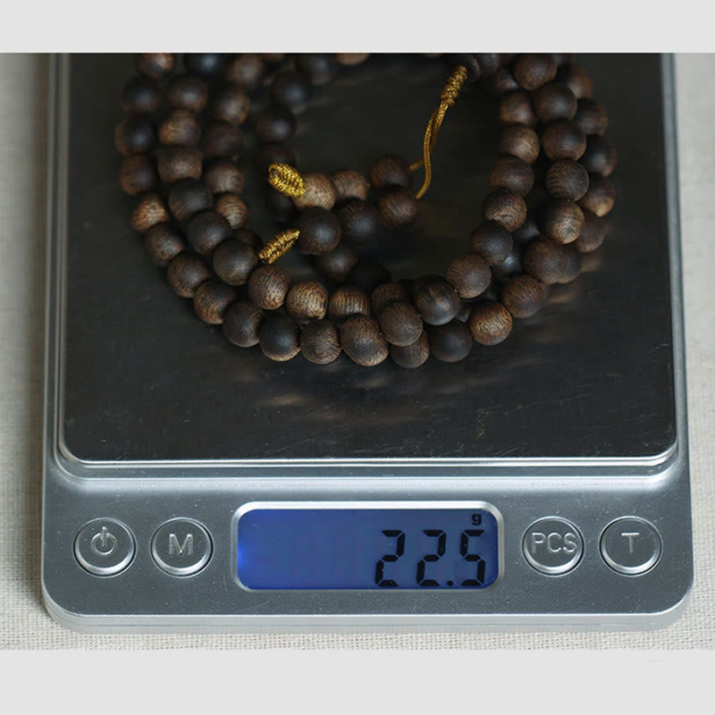 Buddha-Steine, 7 mm, 108 Mala-Perlen, Nha Trang Qinan, Adlerholz, Friedensstärke-Armband