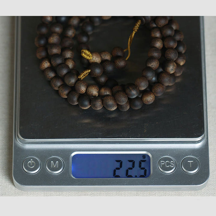 Buddha-Steine, 7 mm, 108 Mala-Perlen, Nha Trang Qinan, Adlerholz, Friedensstärke-Armband