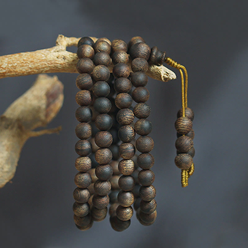 Buddha-Steine, 7 mm, 108 Mala-Perlen, Nha Trang Qinan, Adlerholz, Friedensstärke-Armband