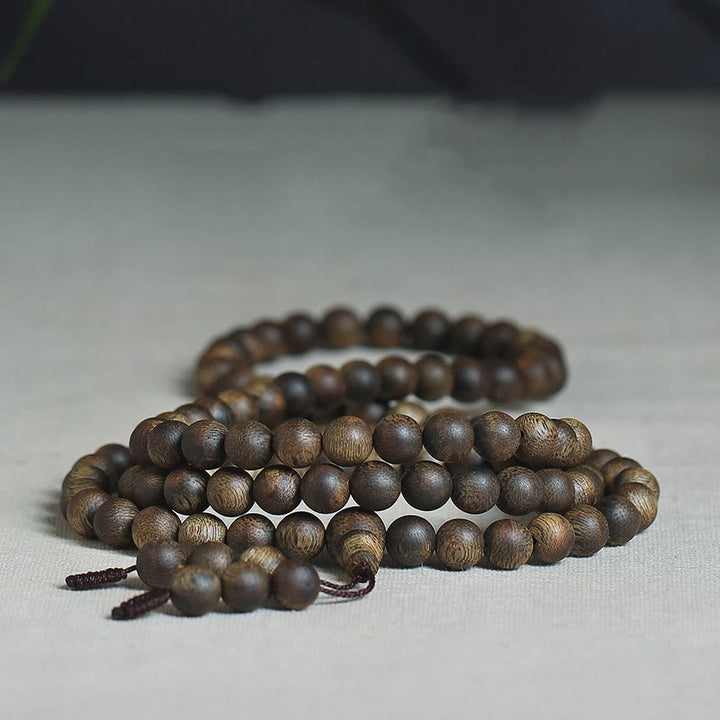 Buddha-Steine, 108 Mala-Perlen, Nha Trang-Erde, vergrabenes Qinan-Adlerholz, Balance-Stärke-Armband