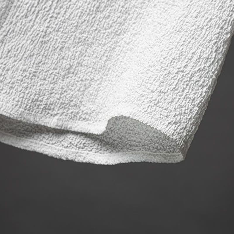 Buddha Stones 2-teiliges Herren-Set mit einfarbiger Textur, Knopfleiste, halblangen Ärmeln, Hemd und Hose - image 6